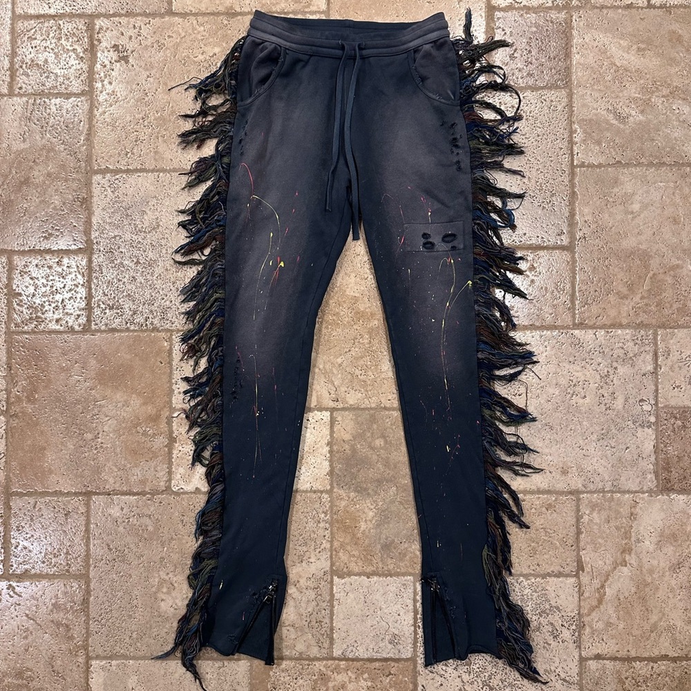 Alchemist Fringe Trim Rider Woven Vintage Wash Painter Sweatpants